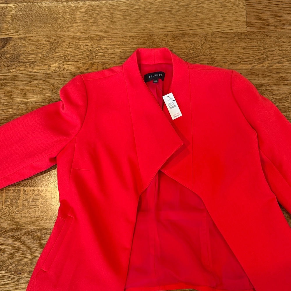 NWT Talbots Bright Red Women's Blazer Size 4
